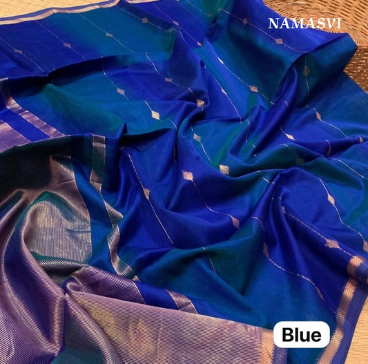 NEELIMA - Premium Maheswari Handwoven Pure Silk by Cotton Saree