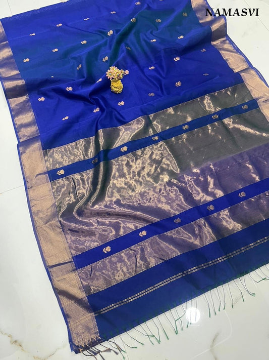 VYSHNA- Premium Maheswari Handwoven Pure Silk by Cotton Saree