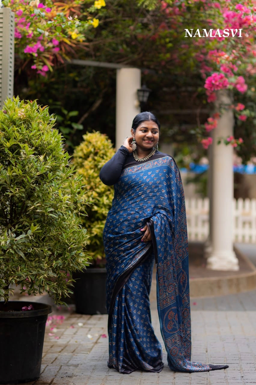 Gulmohar- Ajrak pure modal silk