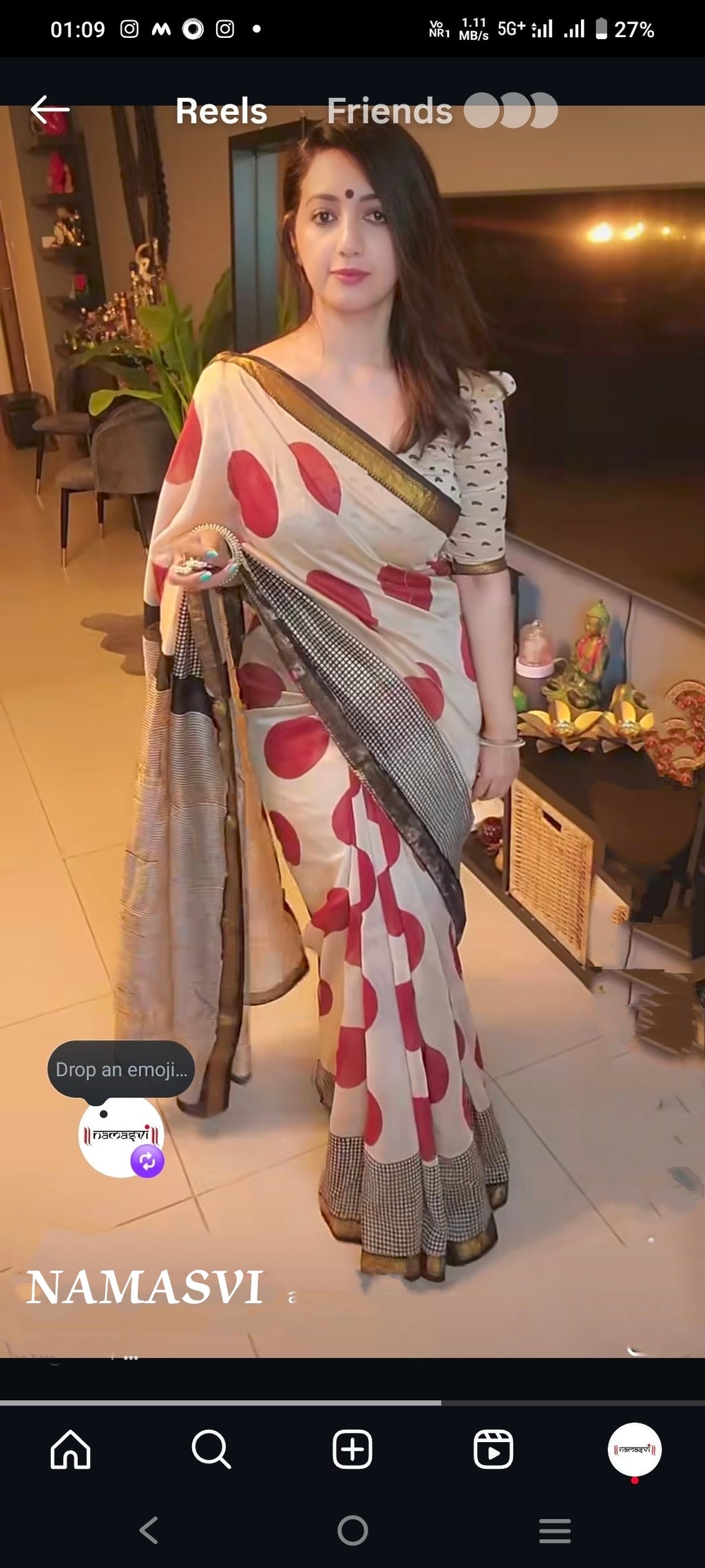 Classic Polka- Maheshwari Silk Cotton