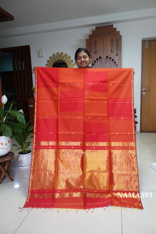 SITA -Premium Maheswari Handwoven Pure Silk by Cotton Saree