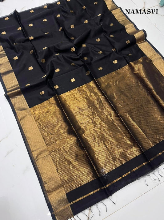 SHYAMA - Premium Maheswari Handwoven Pure Silk by Cotton Saree