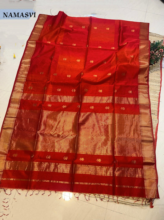 SAKTHI - Premium Maheswari Handwoven Pure Silk by Cotton Saree