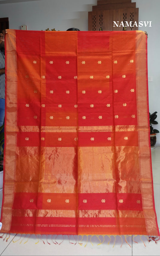 INDIRA - Premium Maheswari Handwoven Pure Silk by Cotton Saree