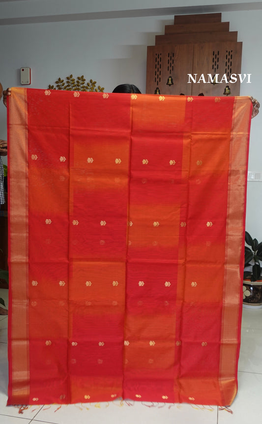 INDIRA - Premium Maheswari Handwoven Pure Silk by Cotton Saree